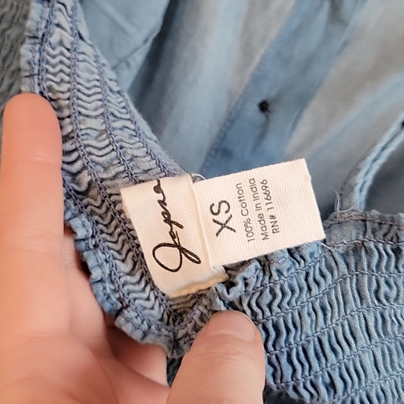 Light Blue Denim Button-Front Sundress - Picture 4 of 4